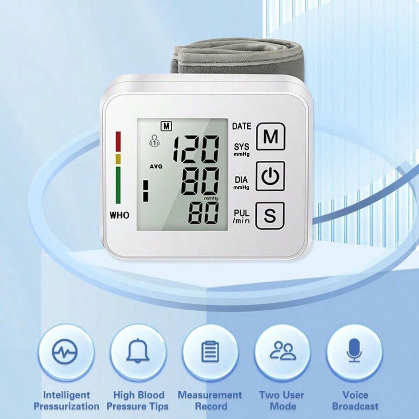 Sale OFF Electronic Wrist Blood Pressure LCD Monitor